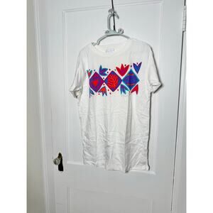 Vintage Segrets Sun Prints Cotton Graphic 90s Tribal Oversized Floral T-shirt M